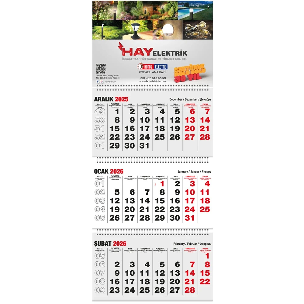 Gemici Takvim 32×77 cm, Spiralli, Klasik Sıvama – GMC-10