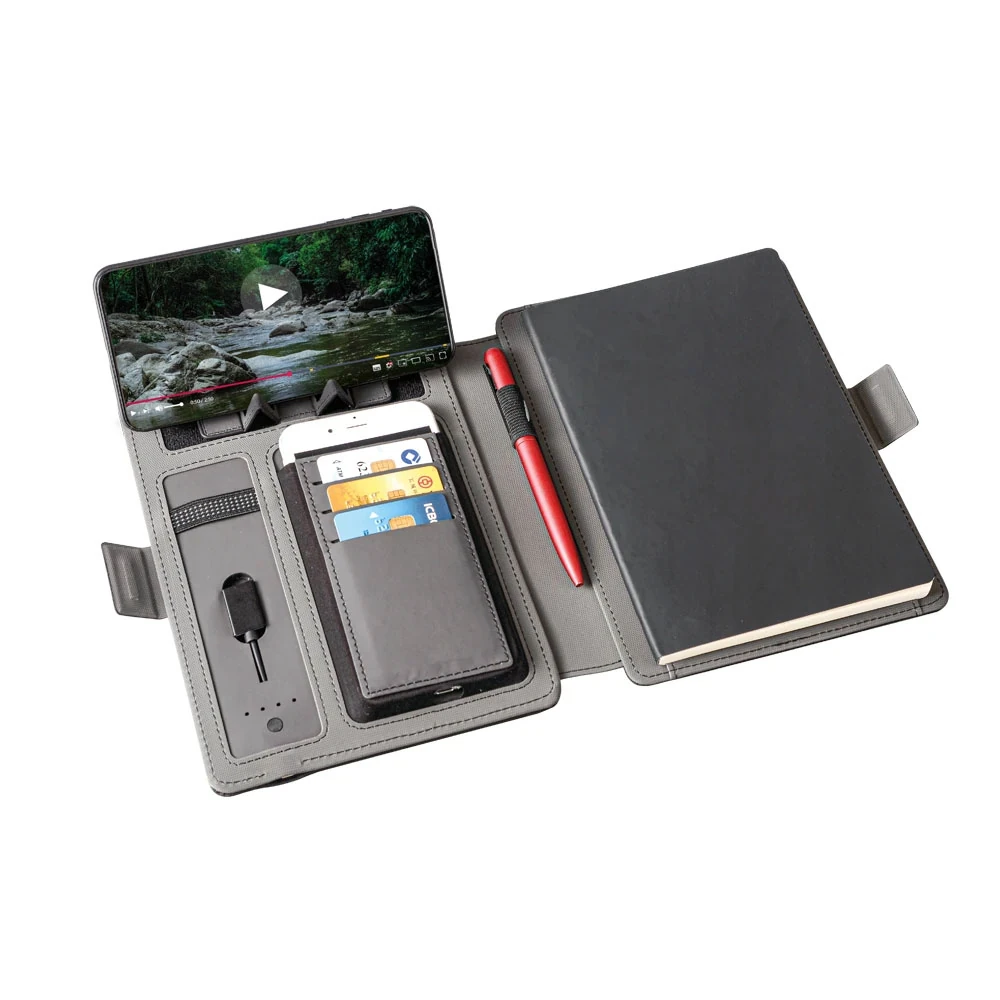 Suni Deri Powerbank Organizer, Kutulu, Kablosuz, Işıklı – PWB-225