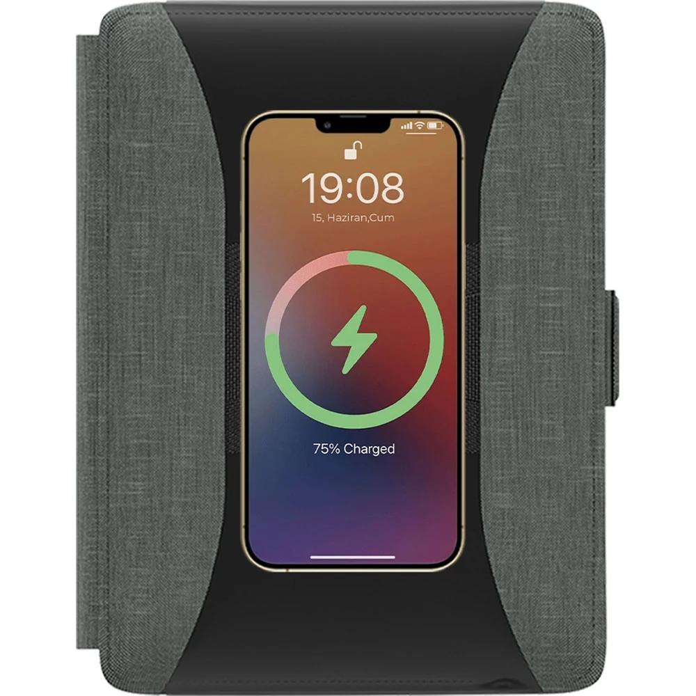 Suni Deri Powerbank Organizer, Kutulu, Kablosuz, Işıklı – PWB-225 2