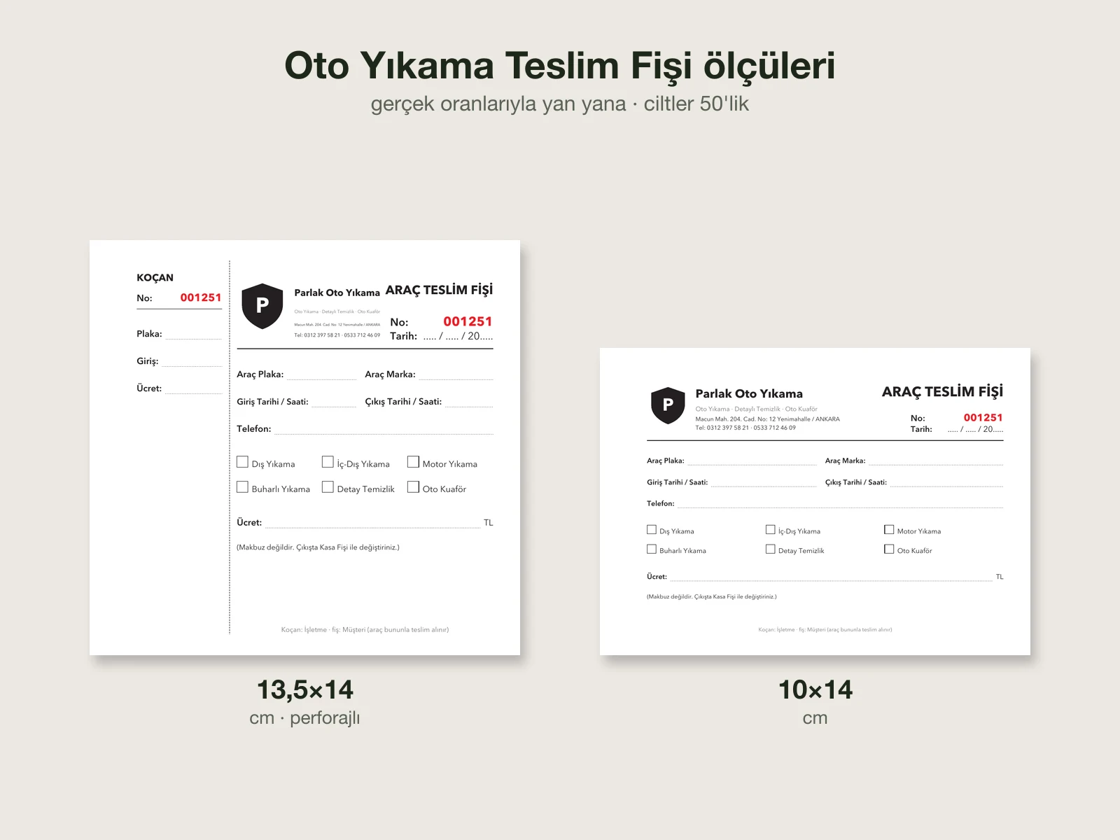 Oto Yıkama Teslim Fişi 4