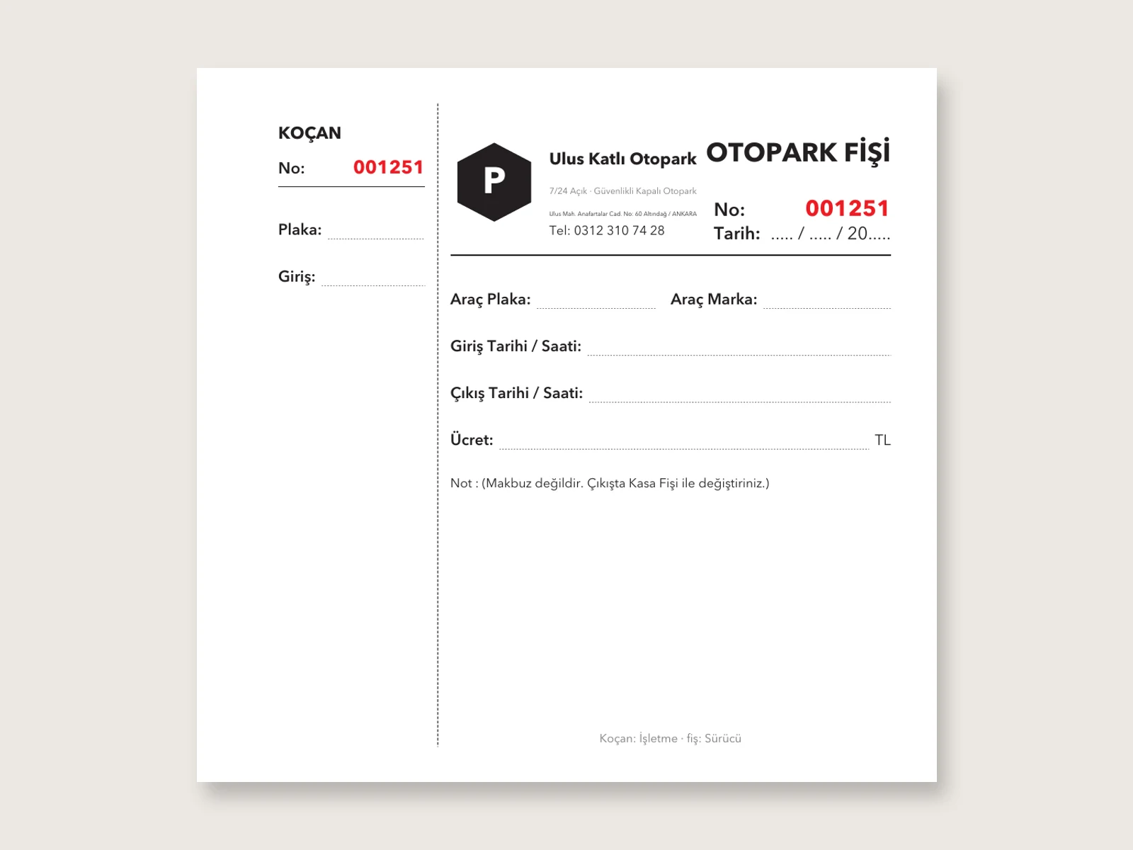 Otopark Fişi 2