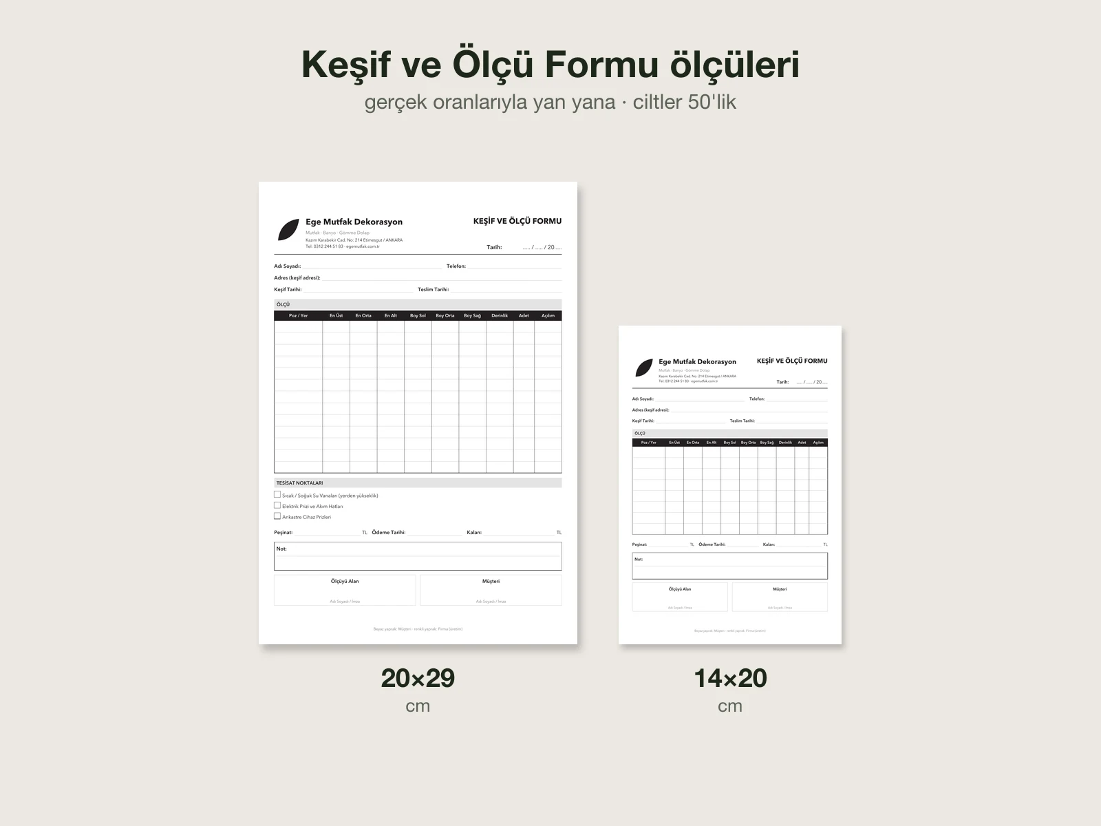 Keşif ve Ölçü Formu 4