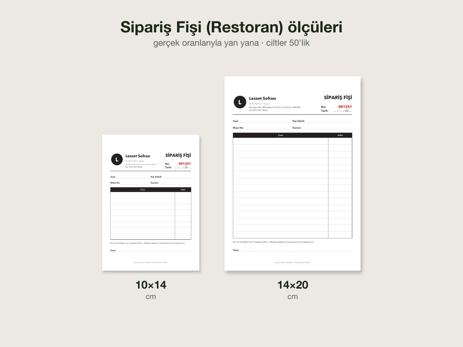 Sipariş Fişi (Restoran) 4