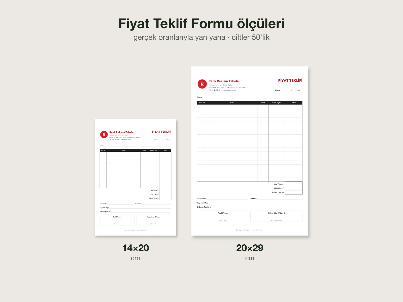 Fiyat Teklif Formu 4