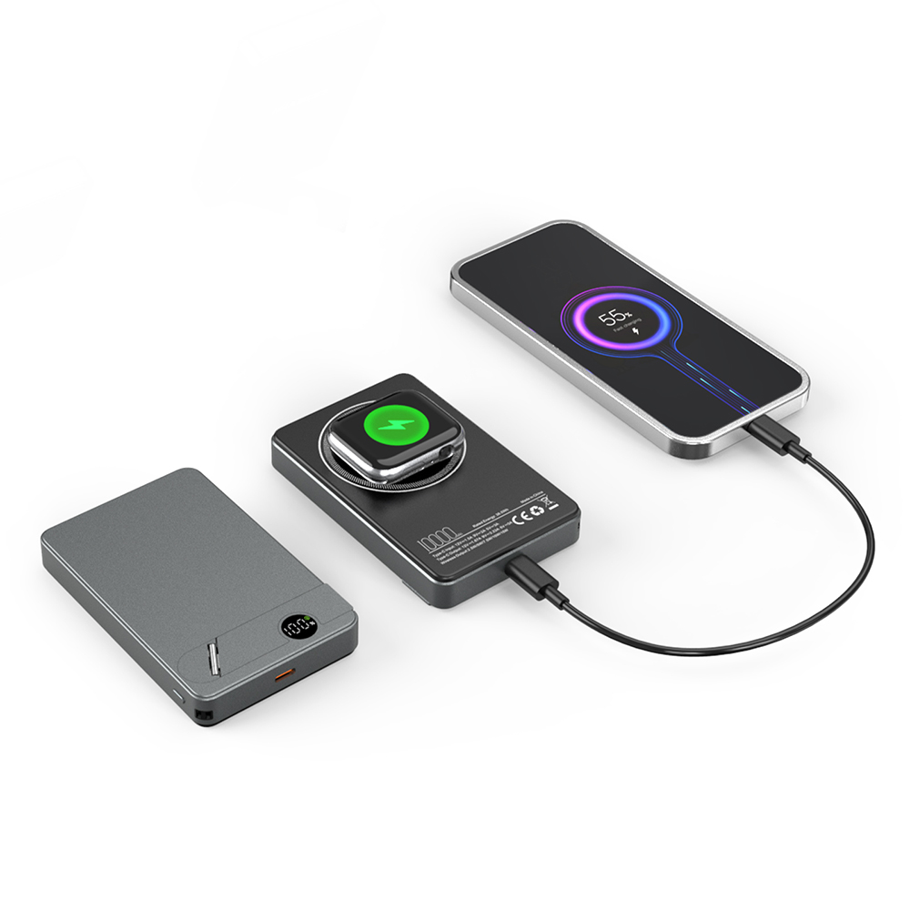 Metal Powerbank, 10.000 mAh, Kablosuz, Işıklı – Kilyos 3