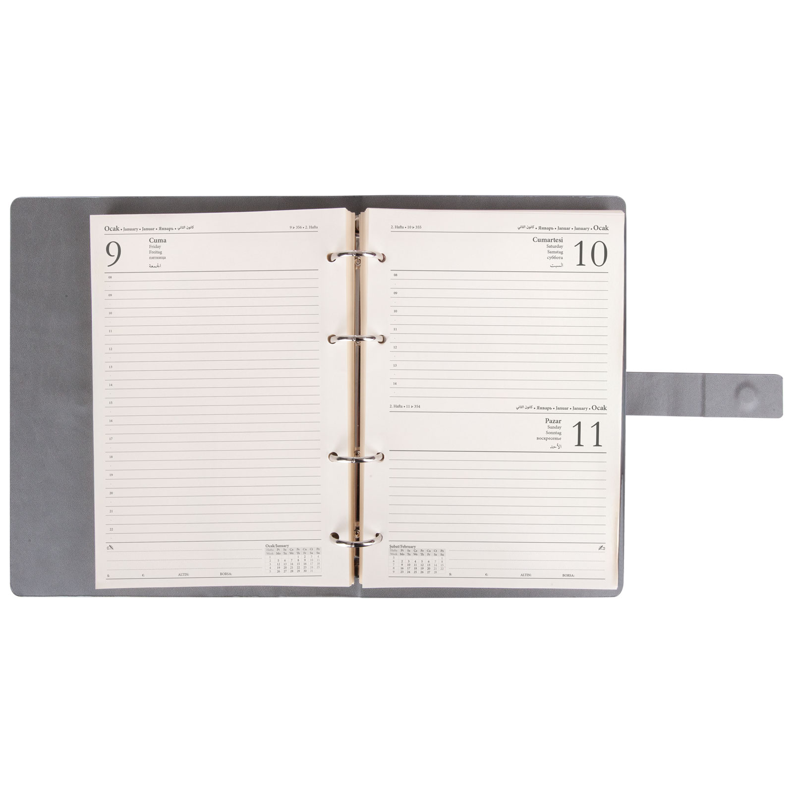 Termo Deri Organizer 17,5×22,5 cm, Mıknatıslı Kapak, 352 Sayfa, Ajanda – Birlik 2