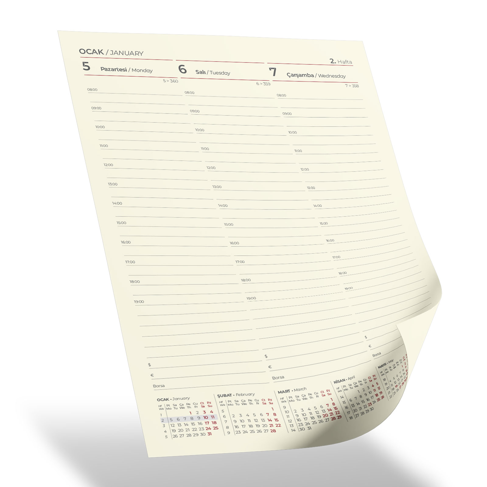 Termo Deri Haftalık Tarihli Ajanda 20×28 cm, Spiralli, 144 Sayfa – Subayevleri 2