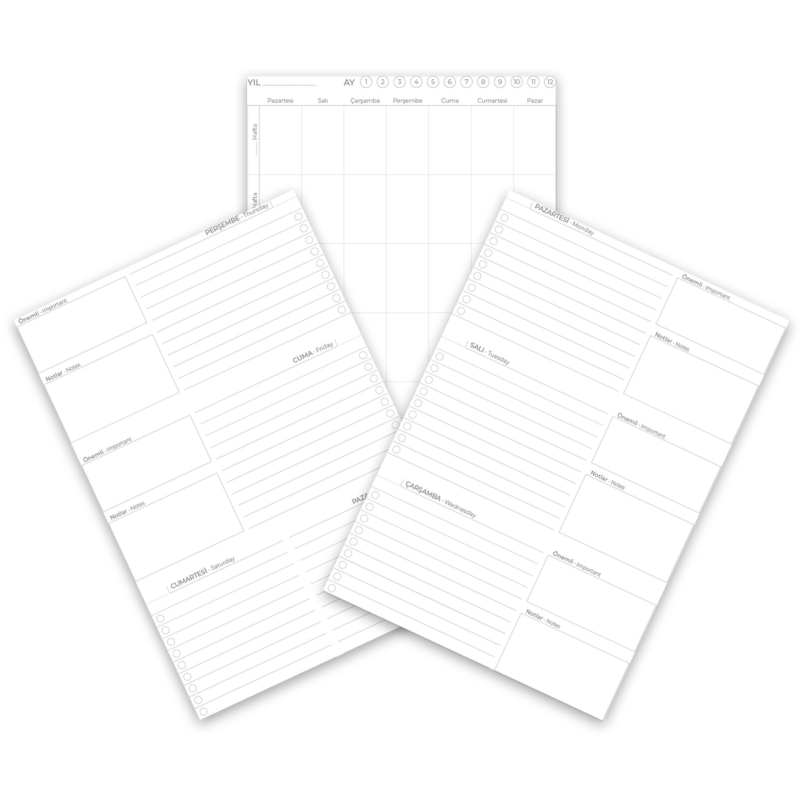 Termo Deri Tarihsiz Defter 20×28 cm, Spiralli, 160 Sayfa, Haftalık Planlayıcı – Kolej 2