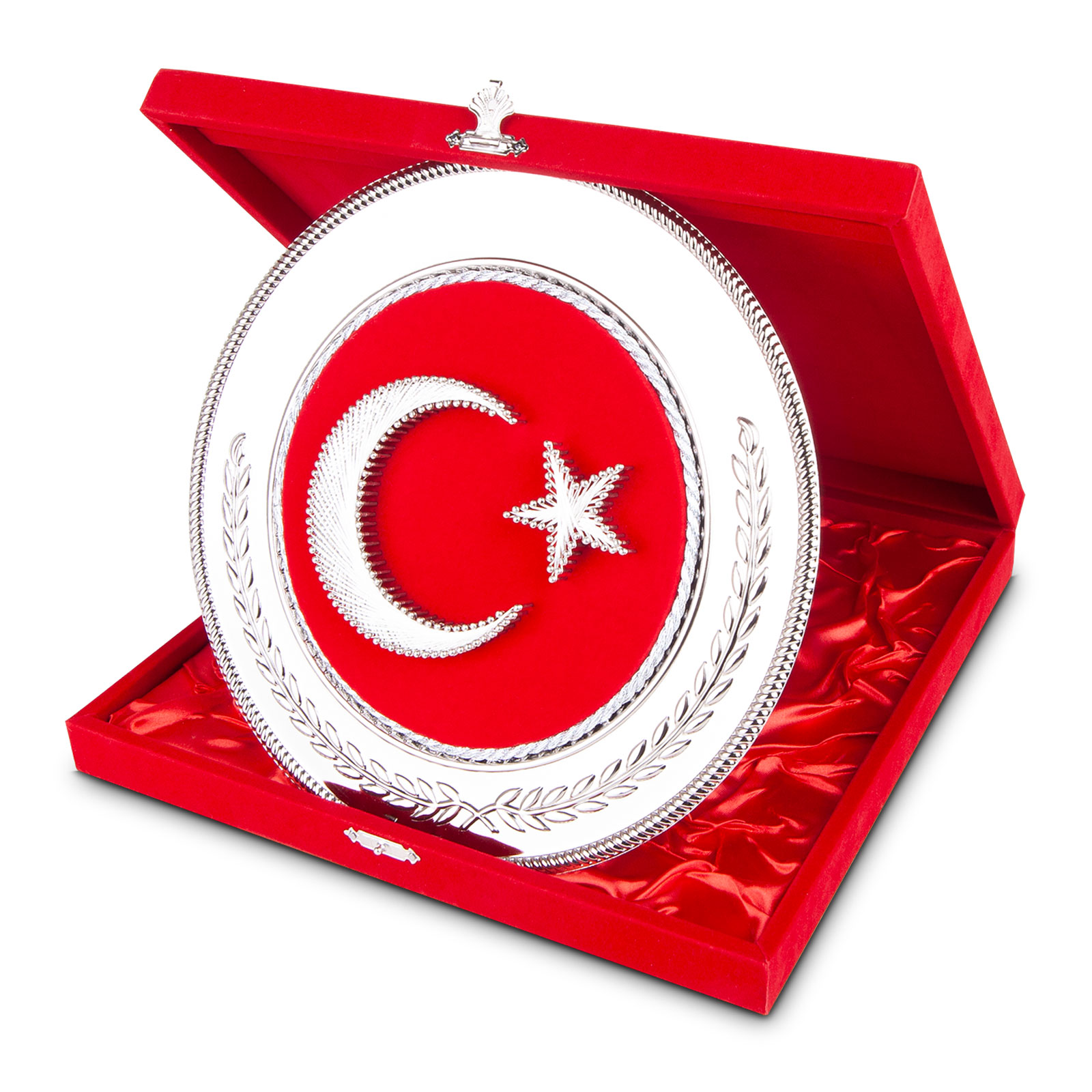 Metal Bayrak Plaket 30×30 cm, Yuvarlak – Hilal