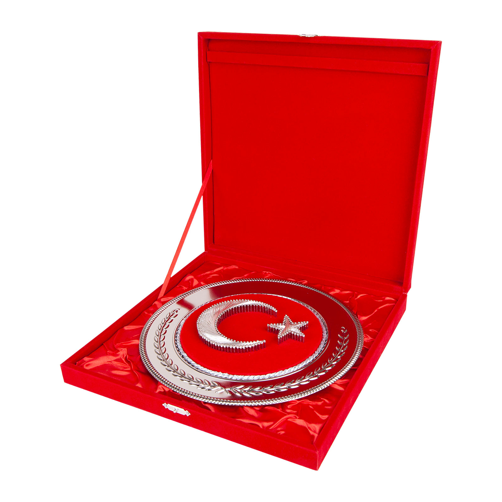 Metal Bayrak Plaket 30×30 cm, Yuvarlak – Hilal 2