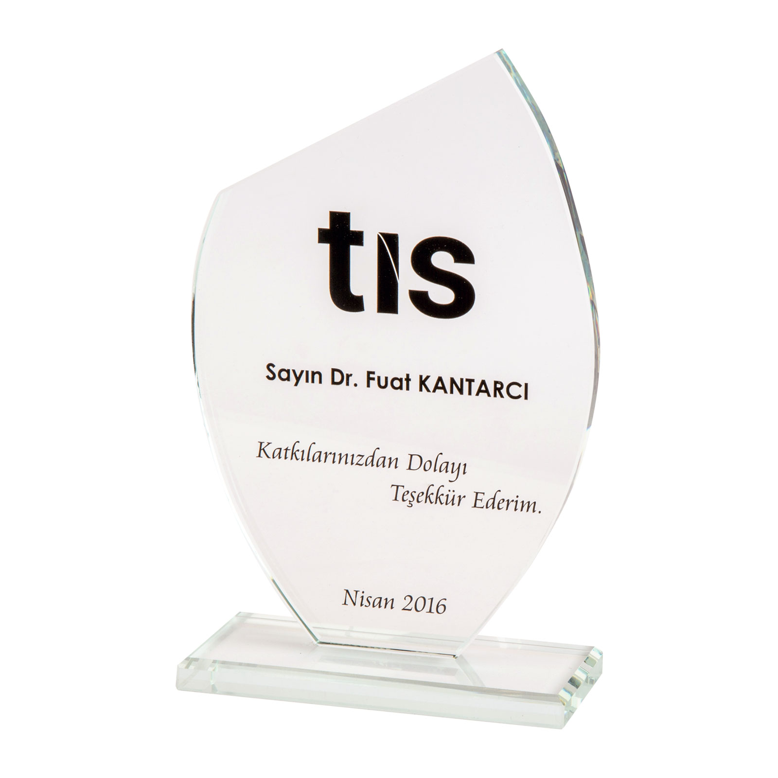 Kristal Plaket 11,5×19,5×5,5 cm – Onat