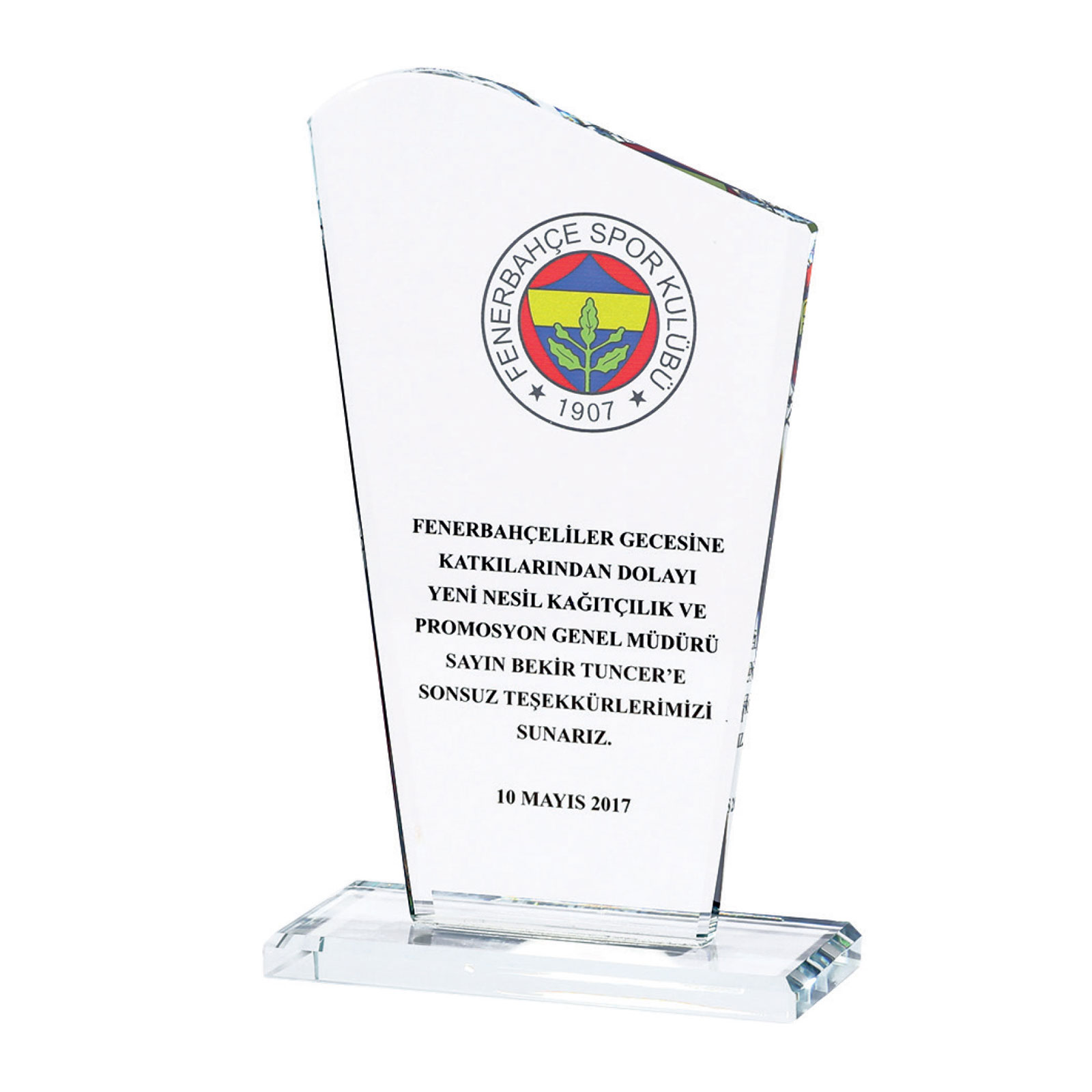 Kristal Plaket 11,5×19,5×5,5 cm – Önder