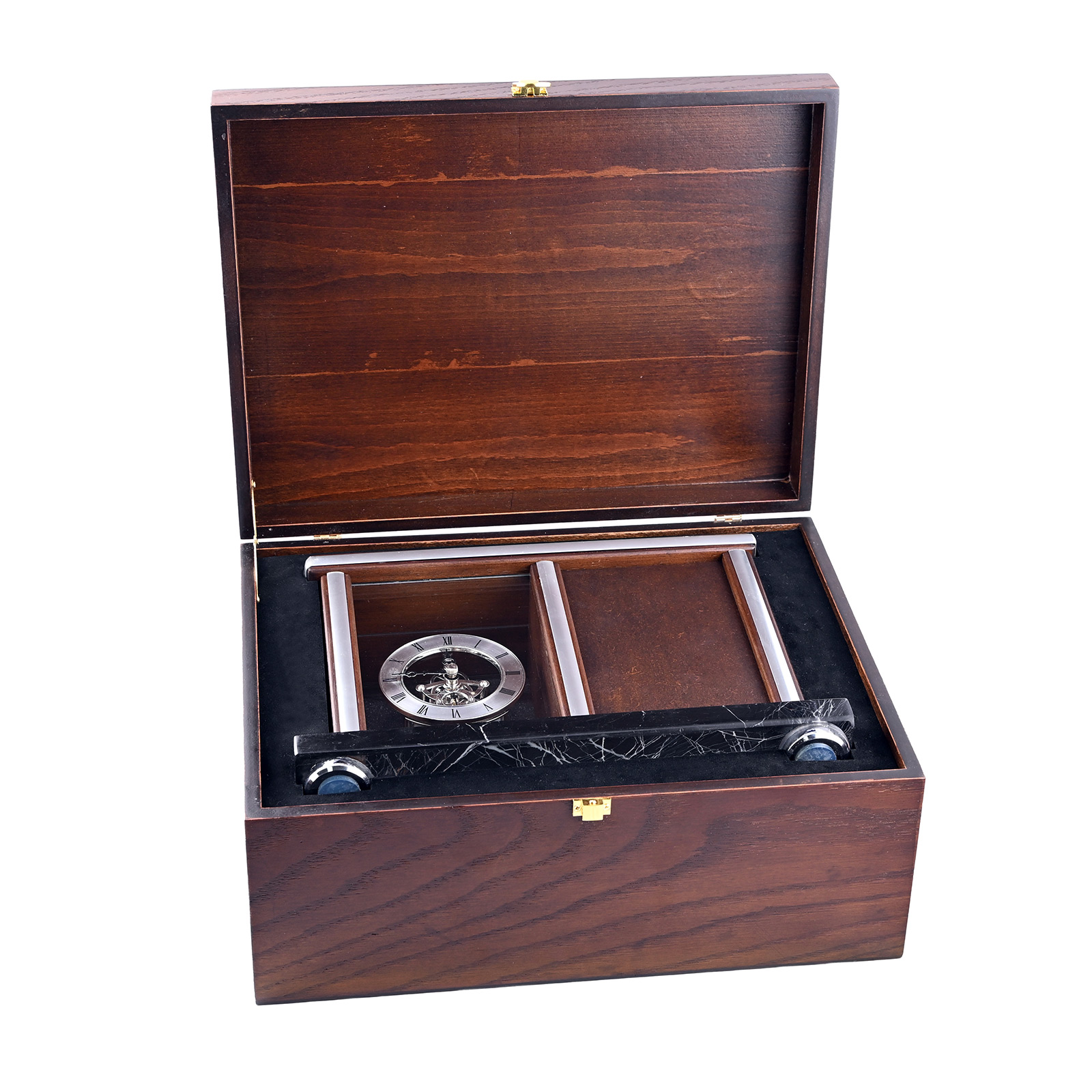 Ahşap Masa Saati 30×22×12 cm, Vıp Mermer Kaideli – Altay 5