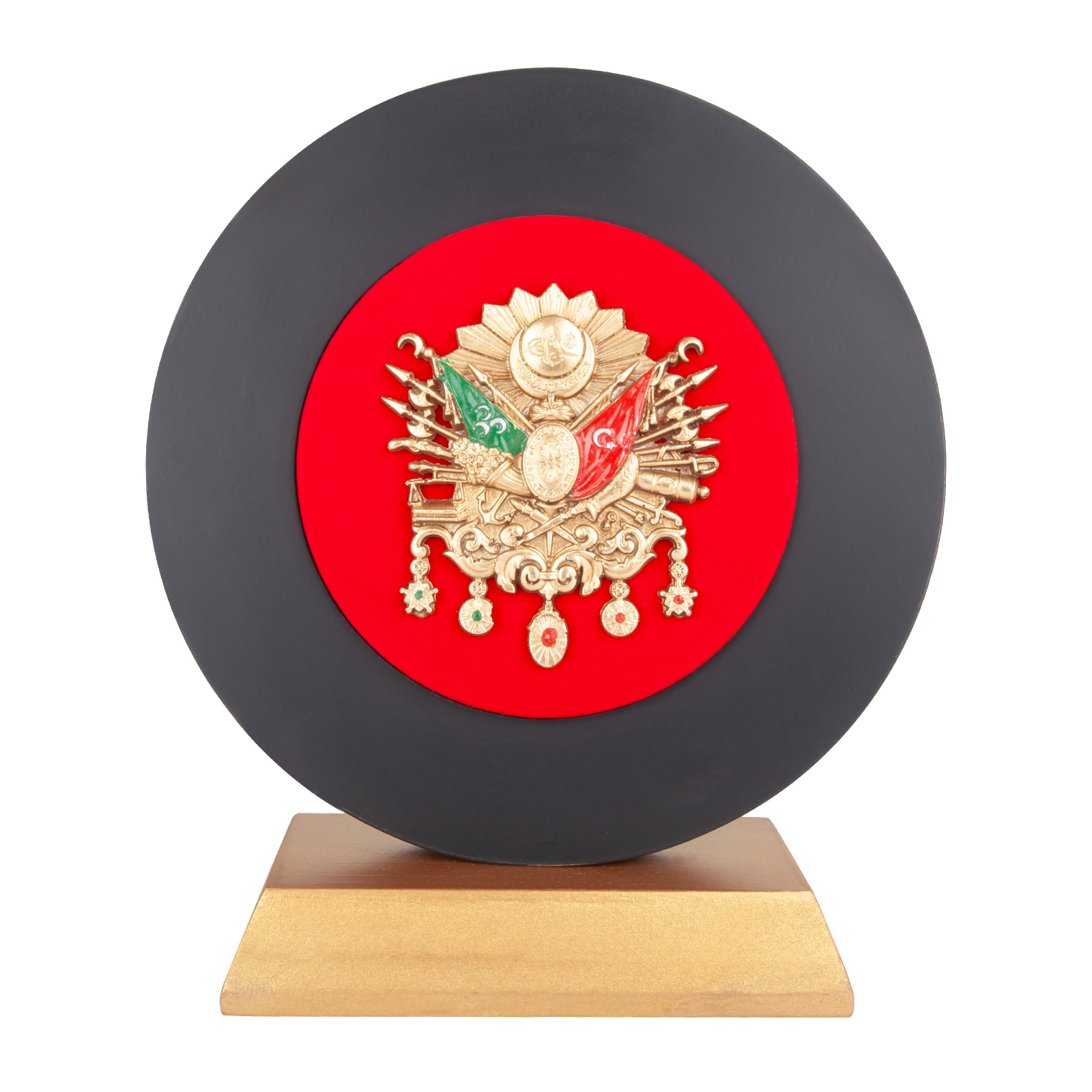 Bayrak Plaket 26×31 cm, Osmanlı Arması Kabartmalı – İhtişam
