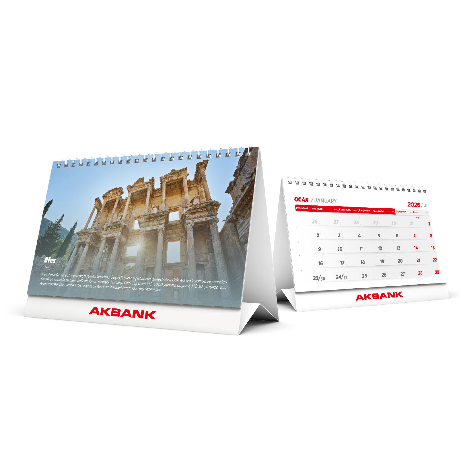 Üçgen Masa Takvimi 10×20 cm – ALA-20