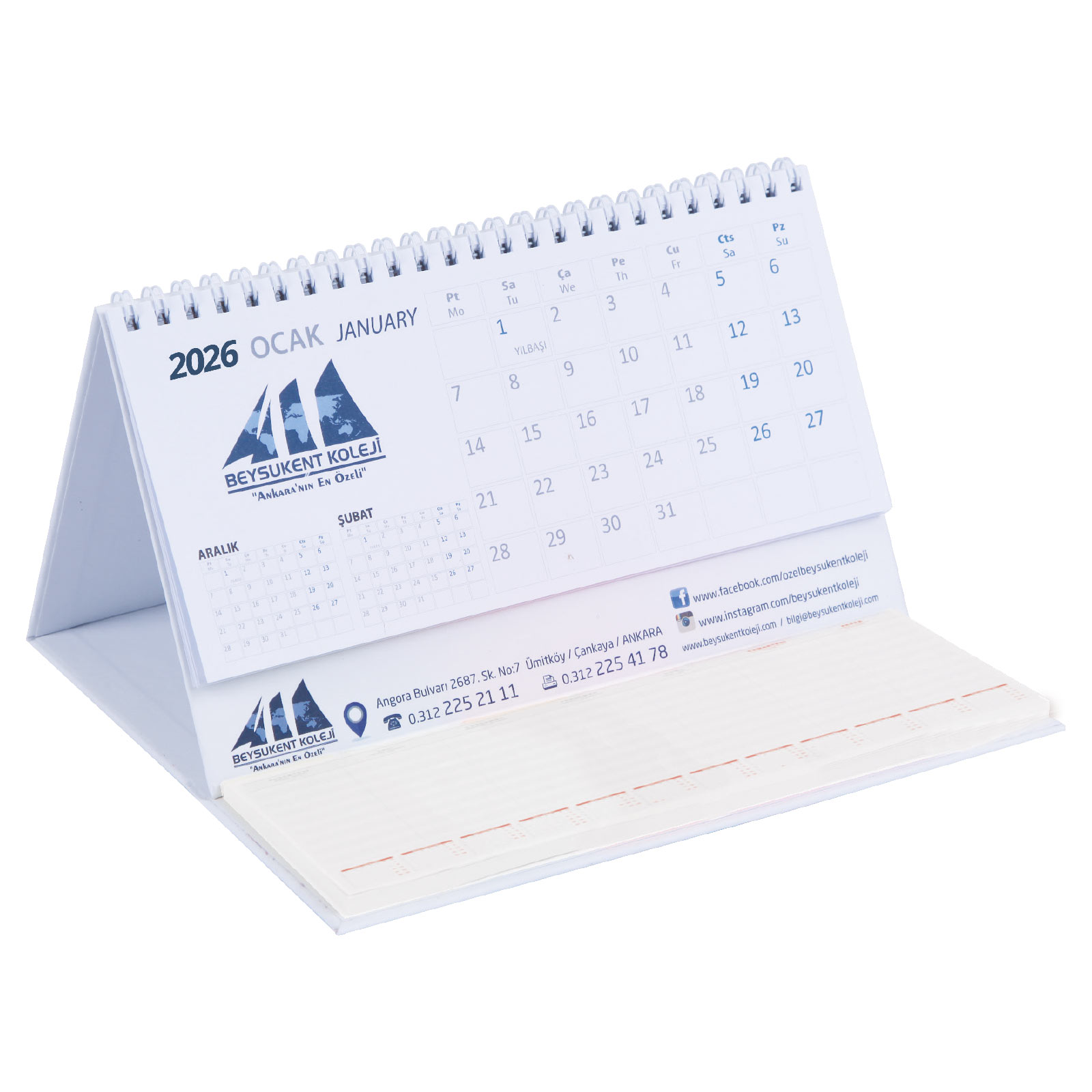 Bloknot 10×21,5 cm, Takvimli – PM-32